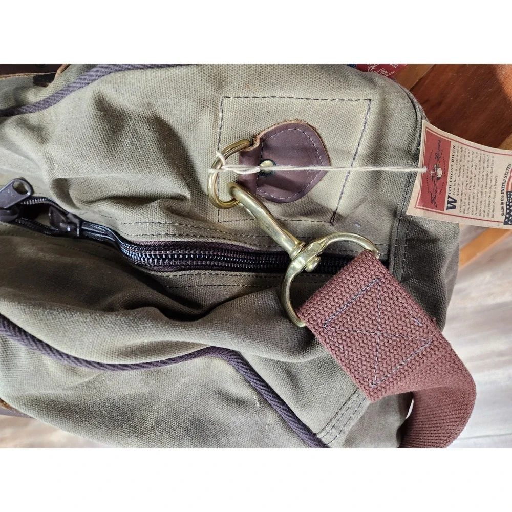Frost River Flight Bag In Field Tan Waxed Canvas & Rich Brown Leather, Brass